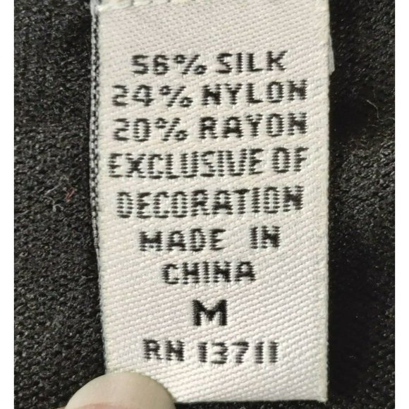 Valerie Stevens Collection Women's M Black Silk Blend Front Zip Beaded Cardigan - Picture 9 of 15